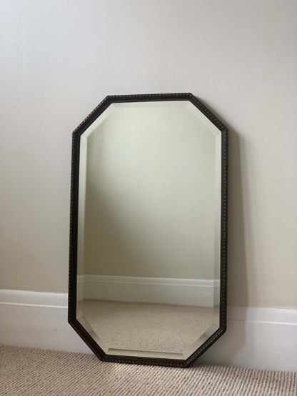 Antique bobbin octagonal bevelled mirror