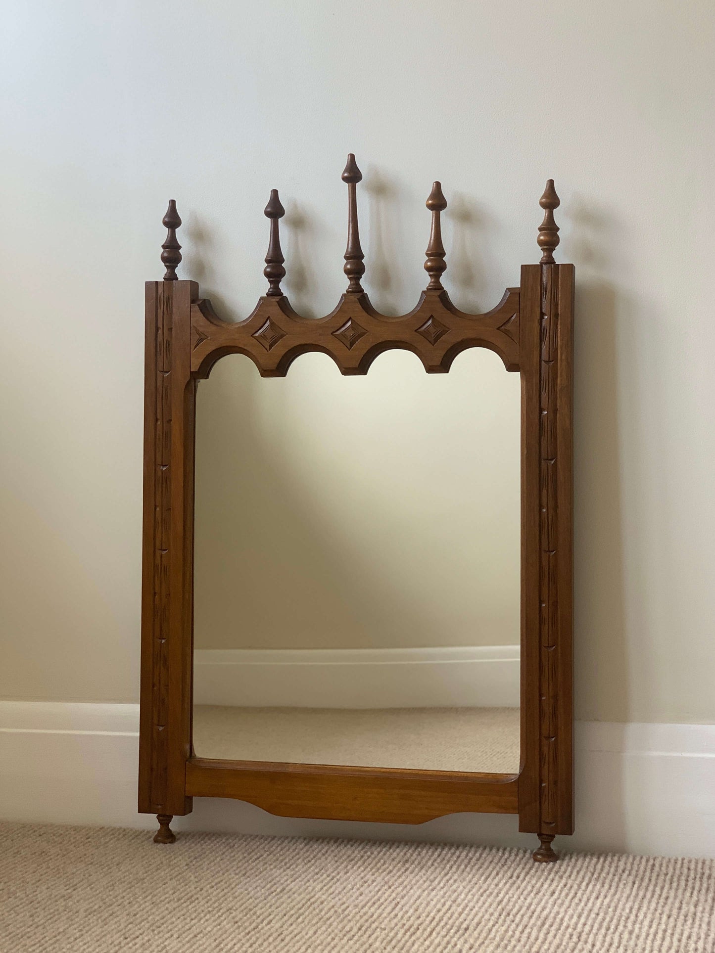 French antique spindle mirror