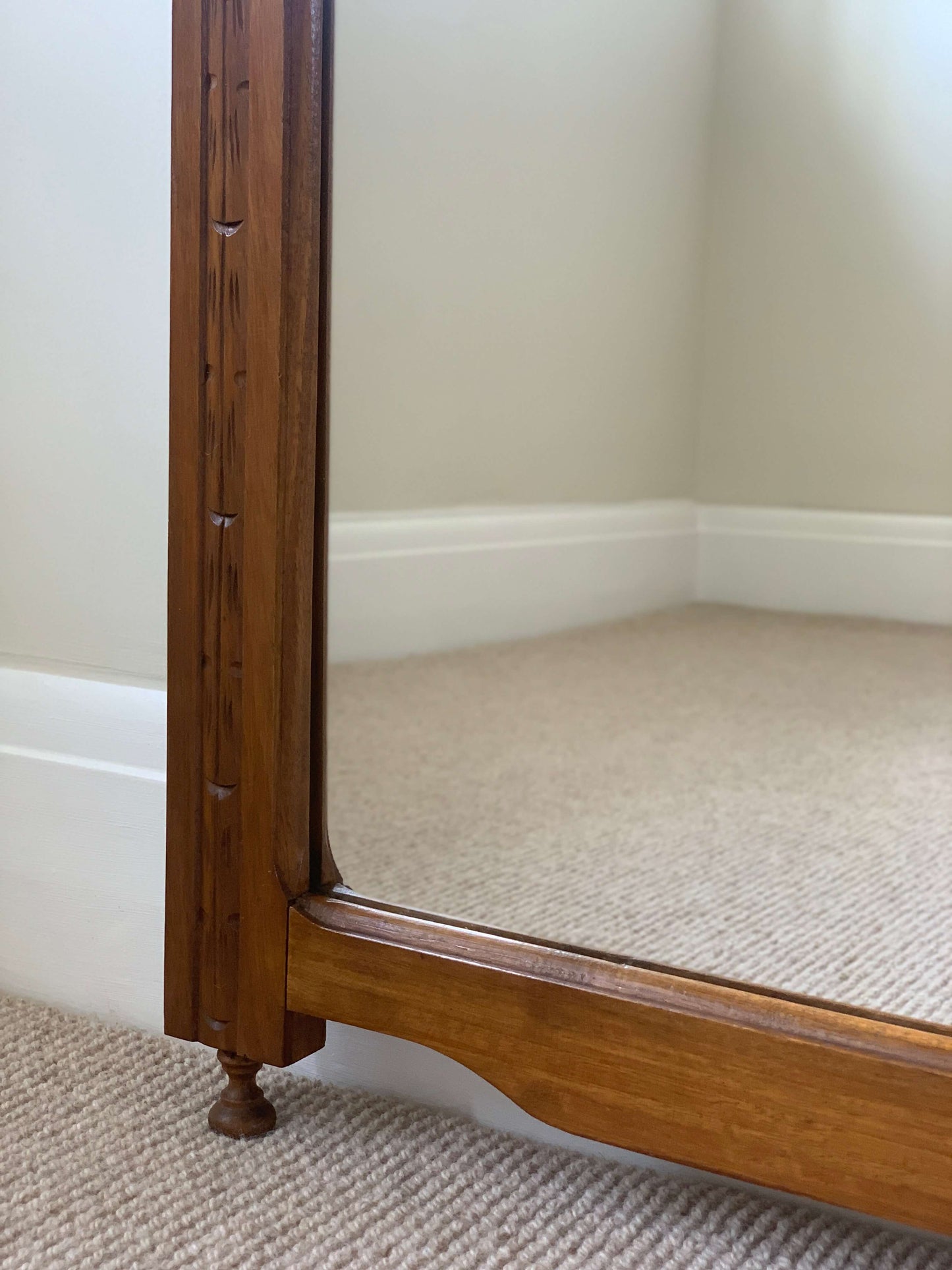 French antique spindle mirror