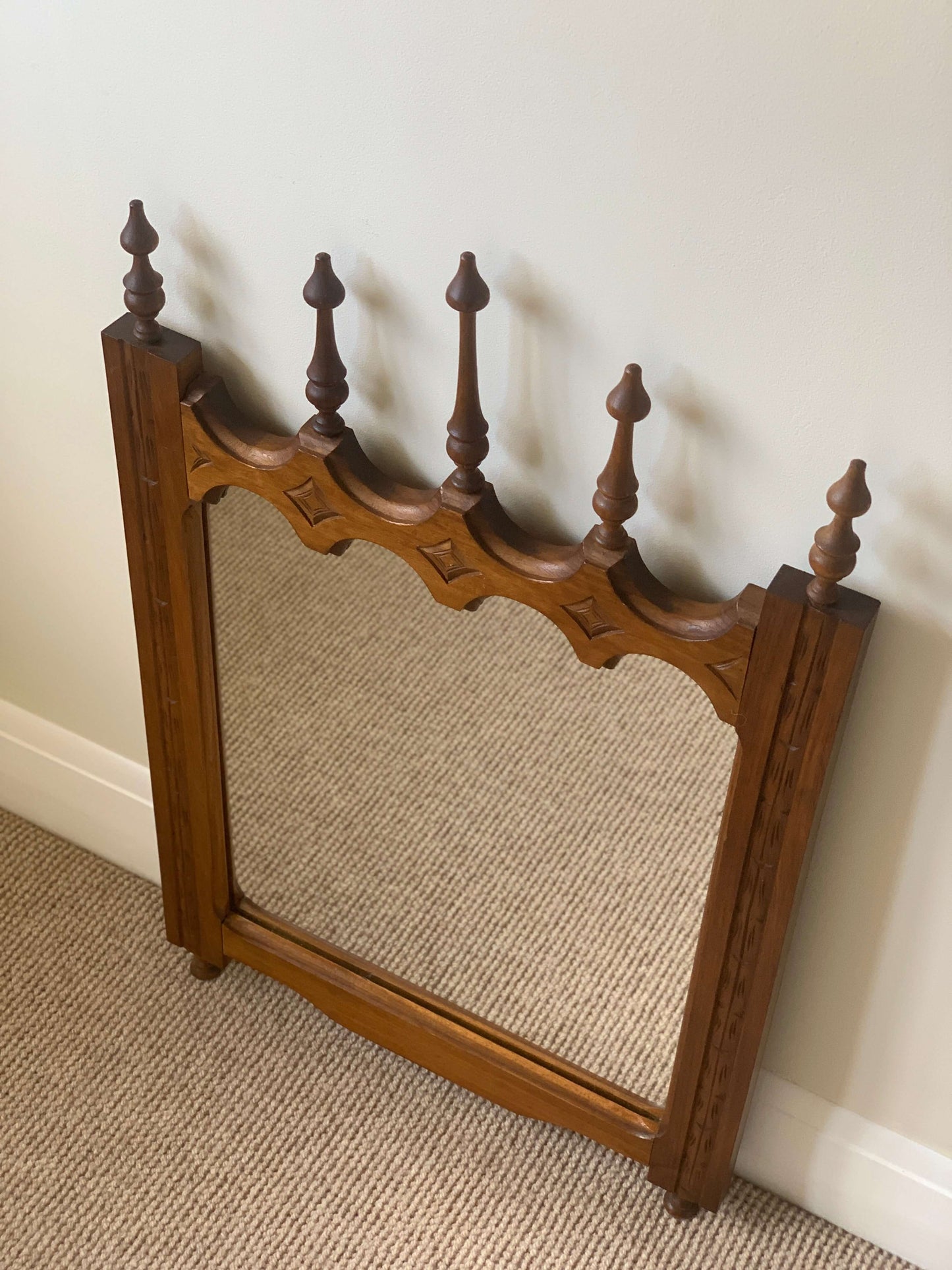 French antique spindle mirror