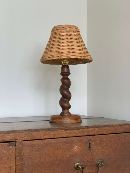 French antique barley twist table lamp