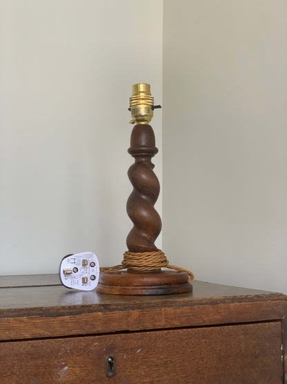 French antique barley twist table lamp