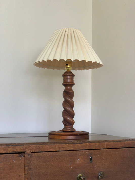 French antique barley twist table lamp