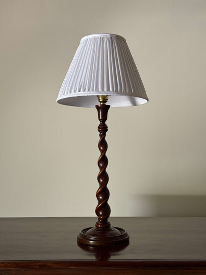 Edwardian mahogany barley twist lamp