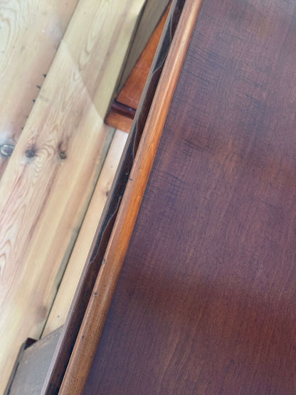 Regency mahogany fiddleback twin pedestal desk