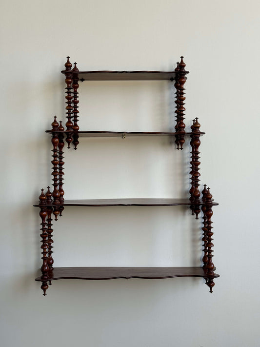 Victorian wall-mounted spindle shelf