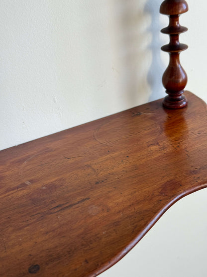 Victorian mahogany wall-mounted spindle shelf