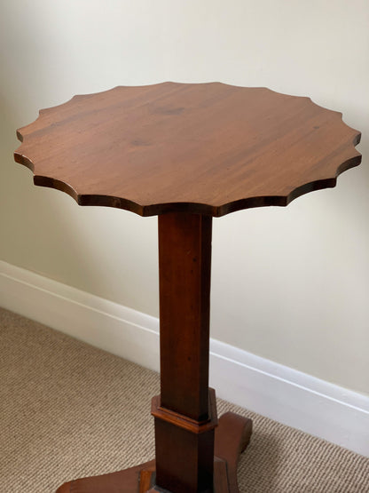 Edwardian scalloped pedestal side table