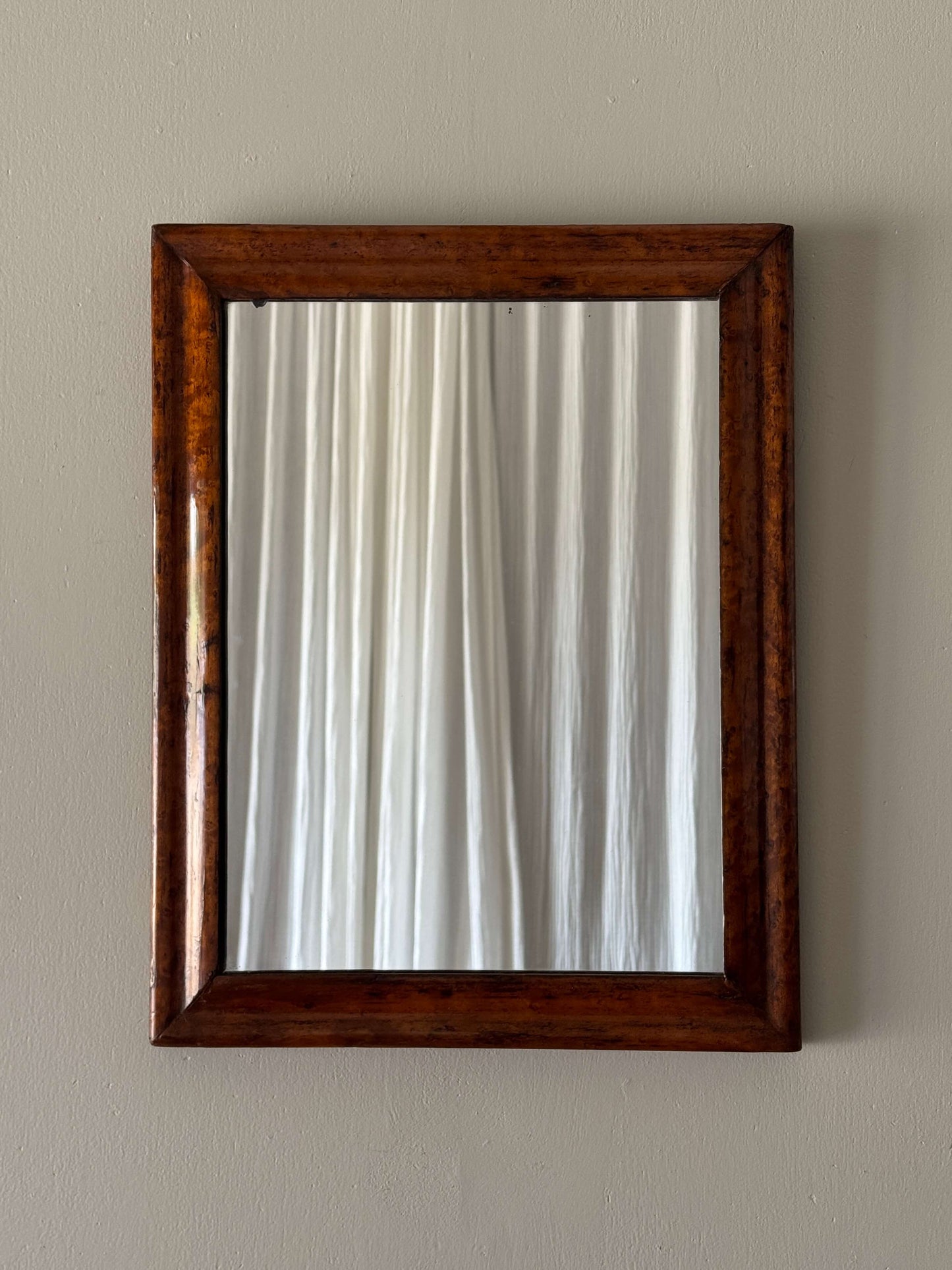 ON HOLD Antique walnut cushion mirror