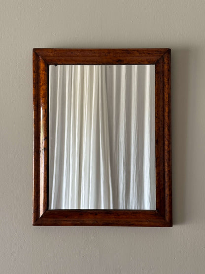 ON HOLD Antique walnut cushion mirror