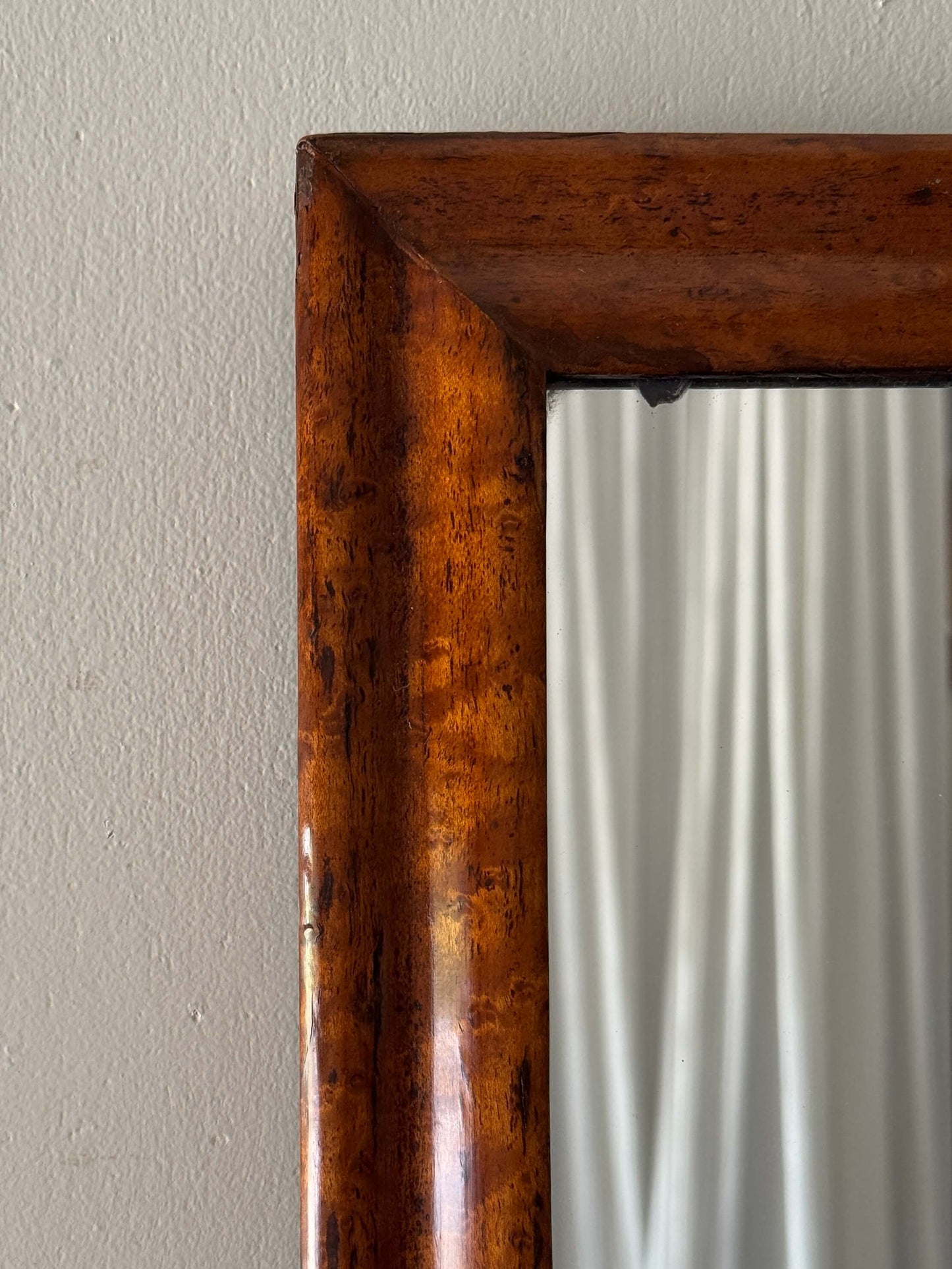 ON HOLD Antique walnut cushion mirror