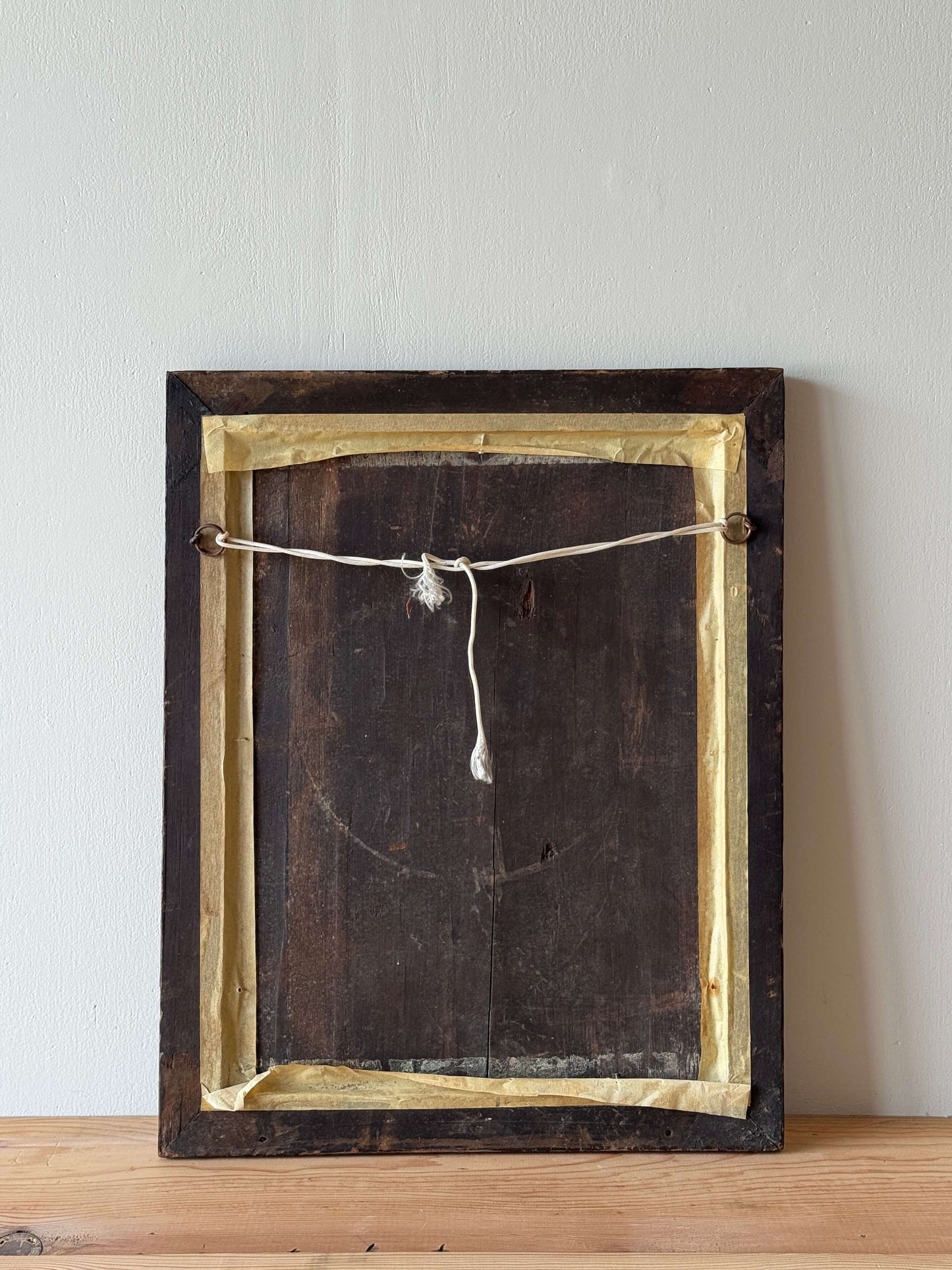 ON HOLD Antique walnut cushion mirror