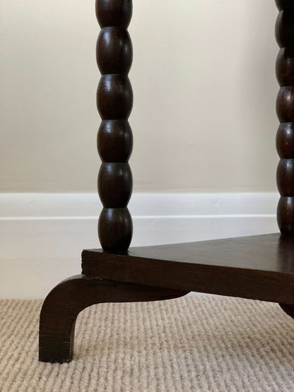 French antique bobbin tiered side table