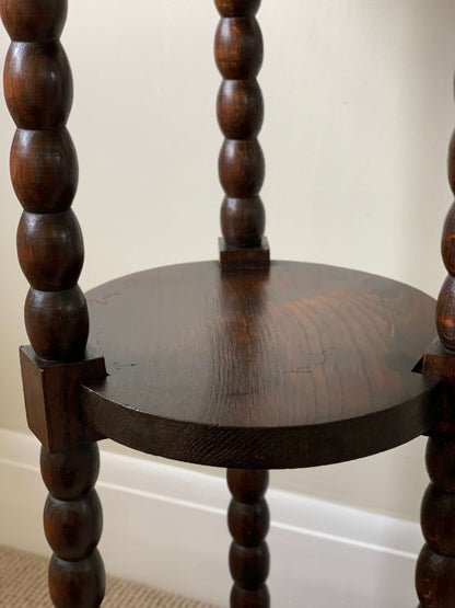 French antique bobbin tiered side table