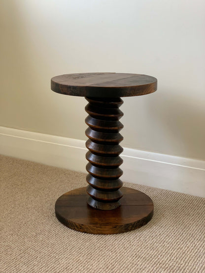 French antique spiral pedestal side table