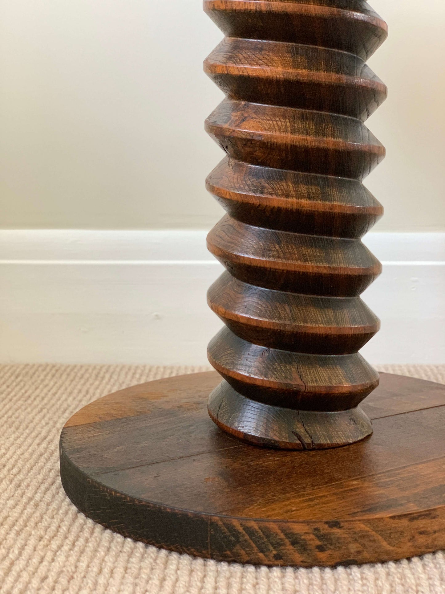 French antique spiral pedestal side table