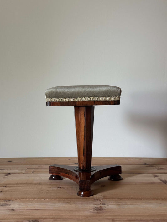 Regency rosewood upholstered stool