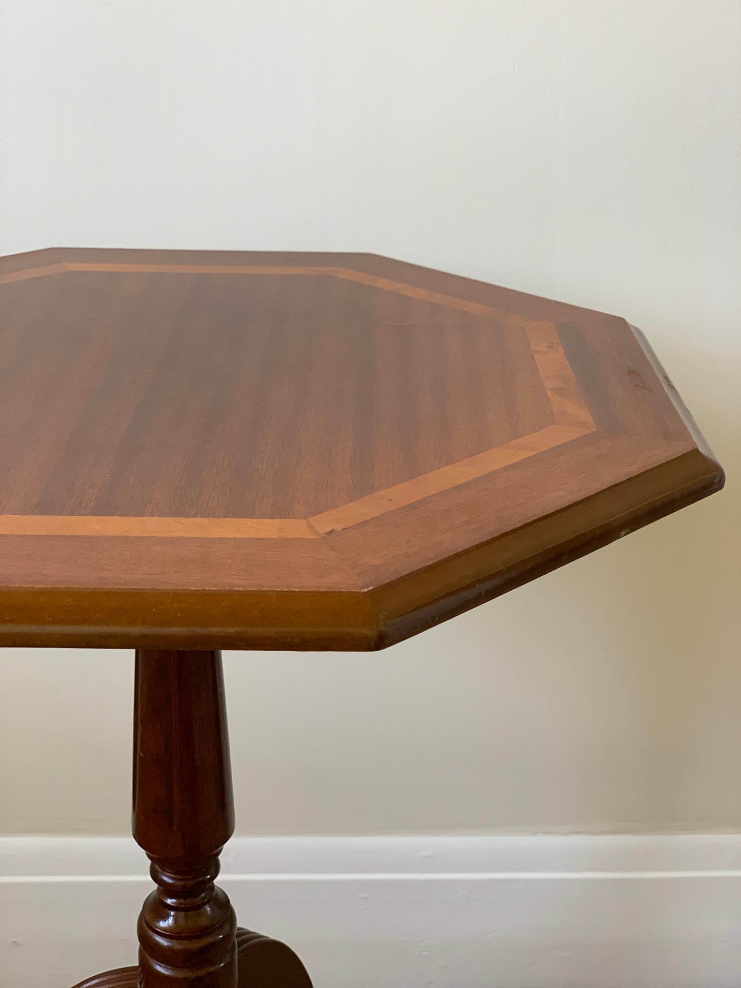 Vintage octagonal occasional table on splayed legs