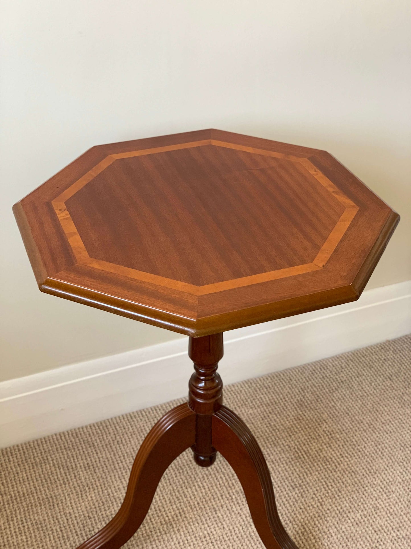 Vintage octagonal occasional table on splayed legs