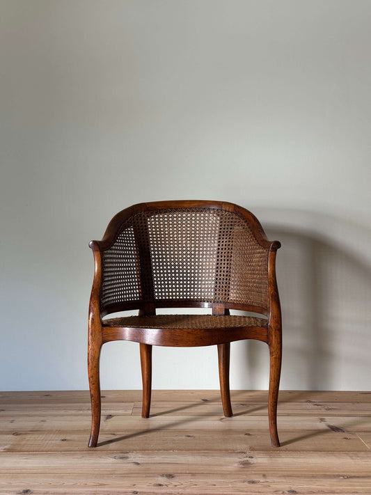 French beech rattan bergere chair