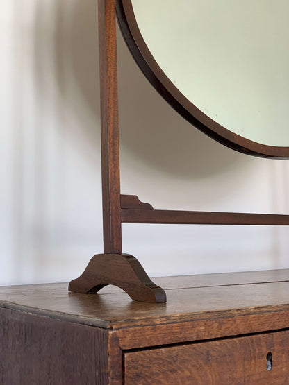 Large antique oval dressing table mirror