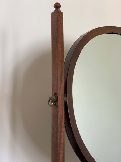 Large antique oval dressing table mirror