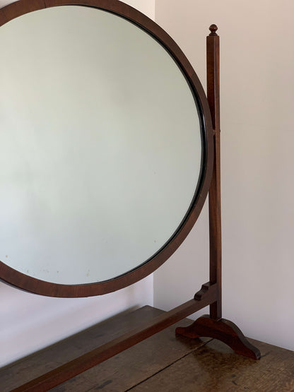 Large antique oval dressing table mirror