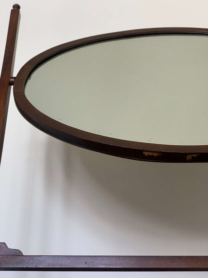 Large antique oval dressing table mirror