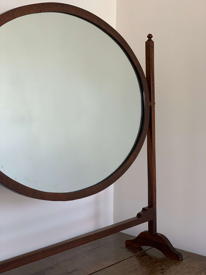 Large antique oval dressing table mirror