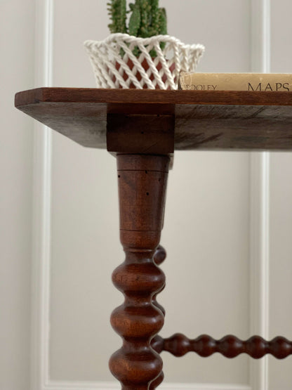 19th century French side table on bobbin legs