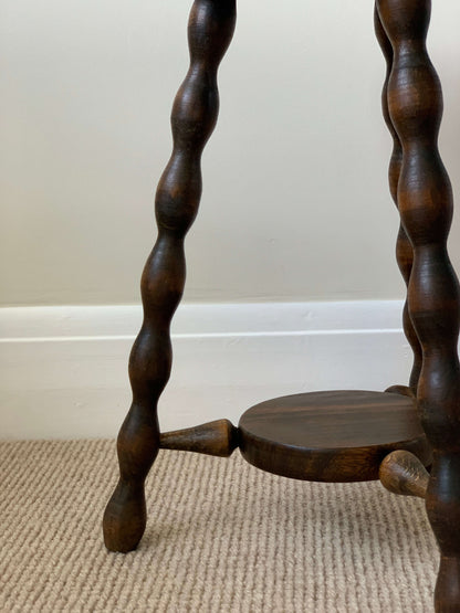 French vintage circular bobbin stool