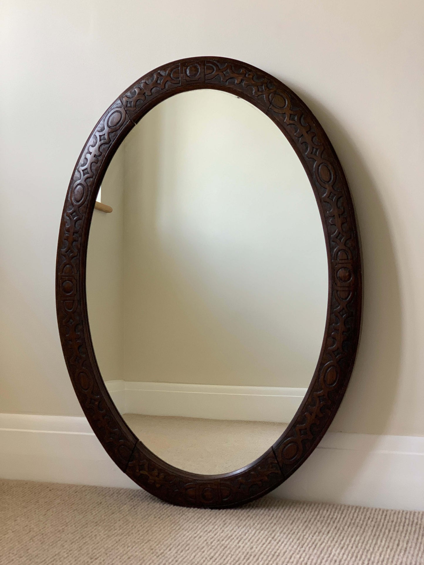 Late Victorian hand-carved mirror