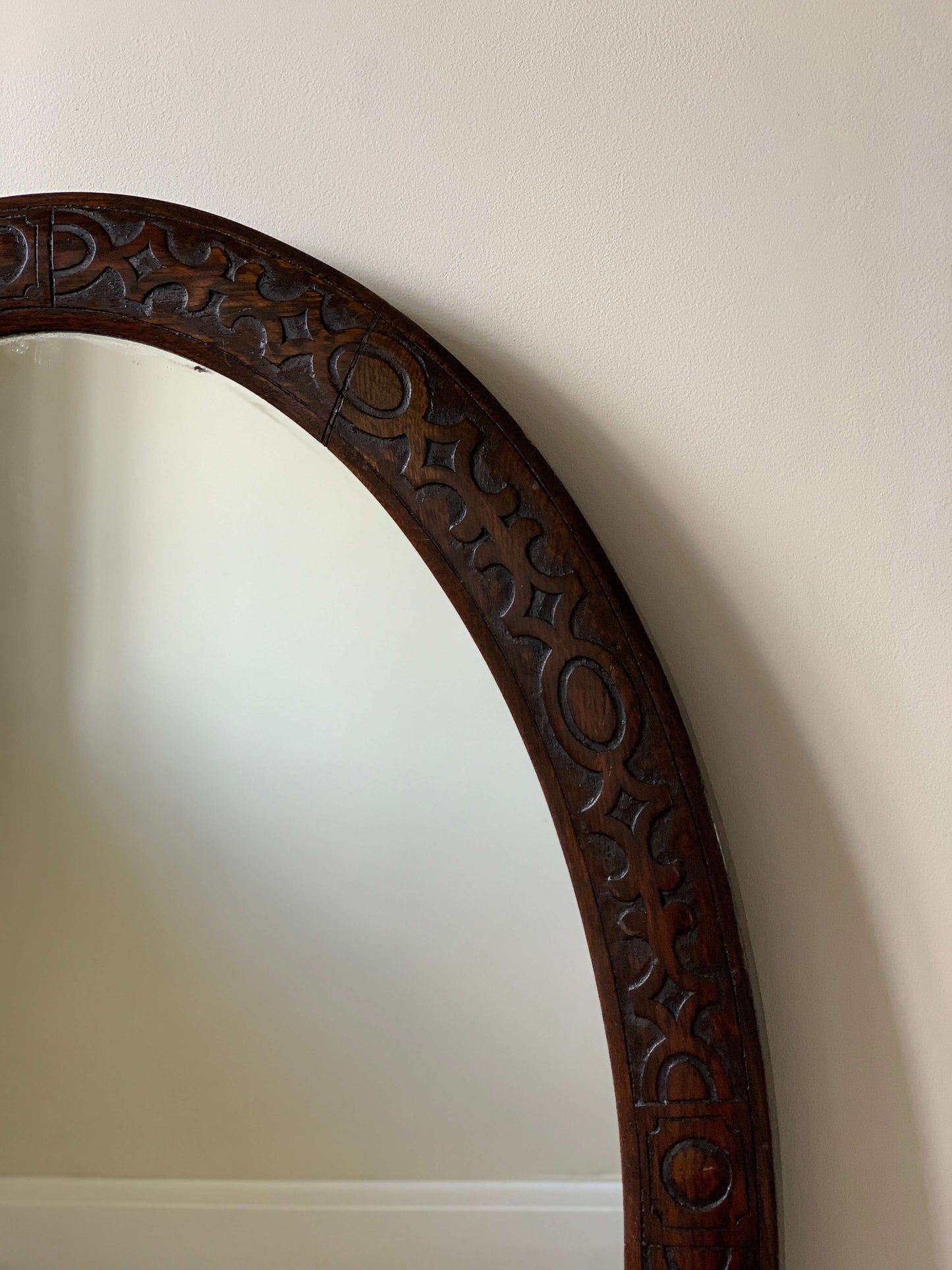 Late Victorian hand-carved mirror