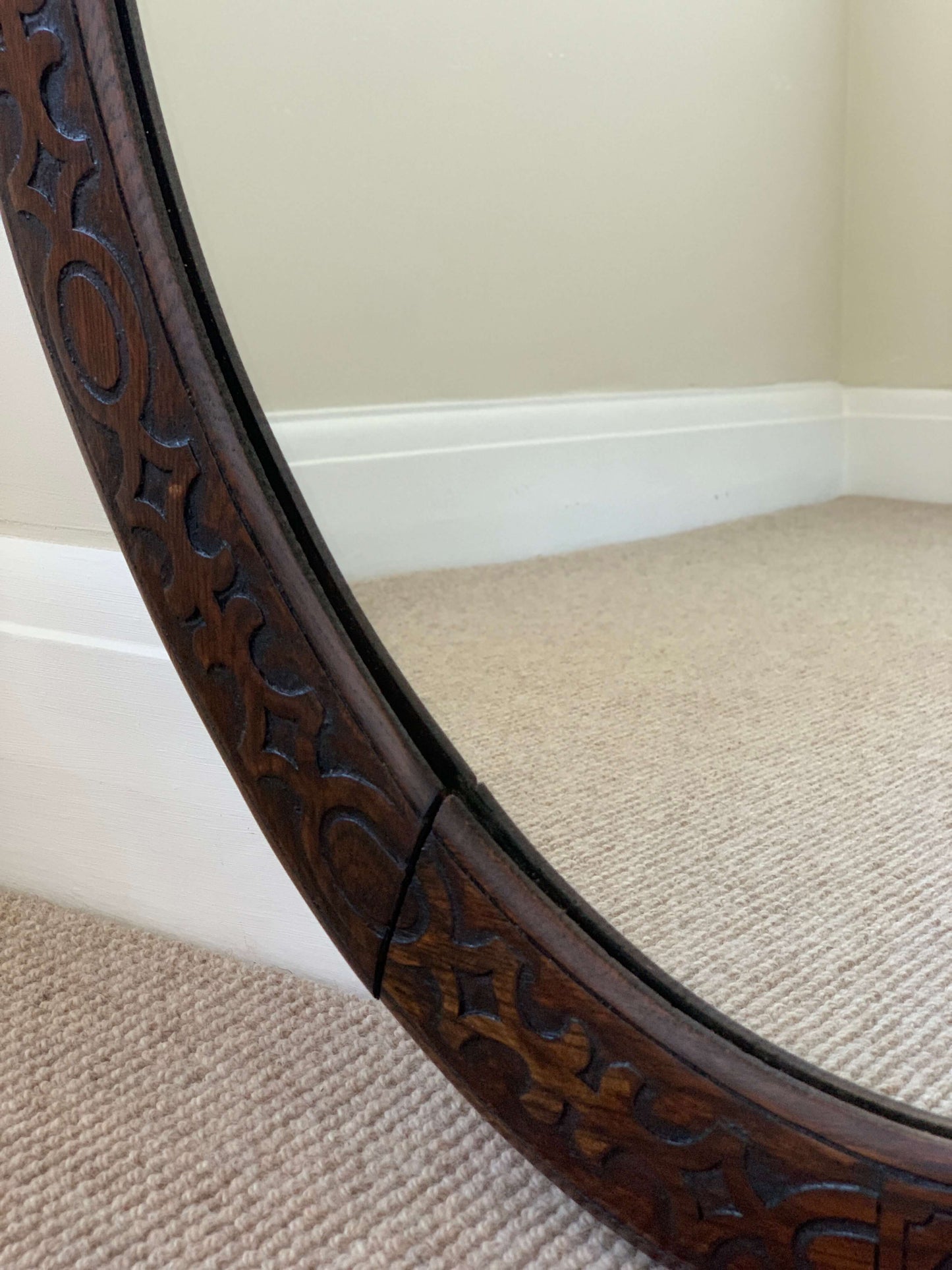 Late Victorian hand-carved mirror