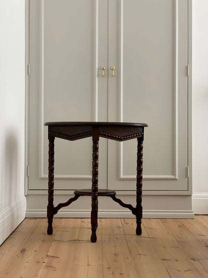 Antique oval bobbin side table