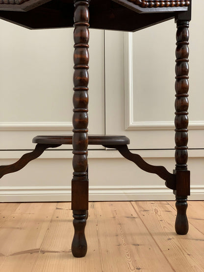 Antique oval bobbin side table