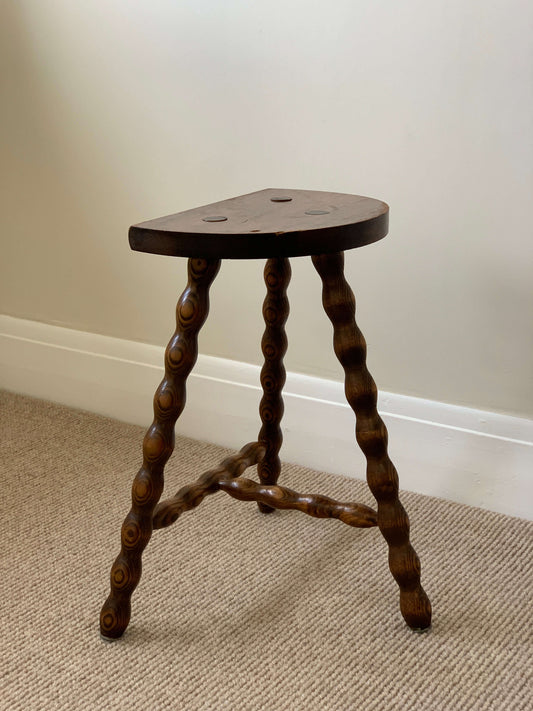 French antique bobbin stool