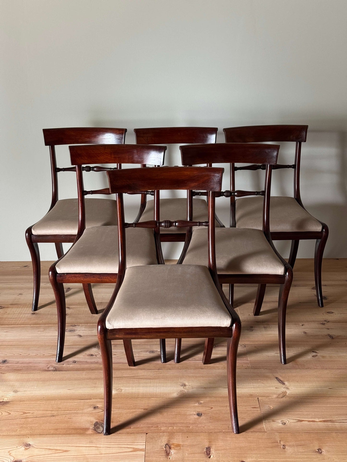 Set of six Regency mahogany dining chairs