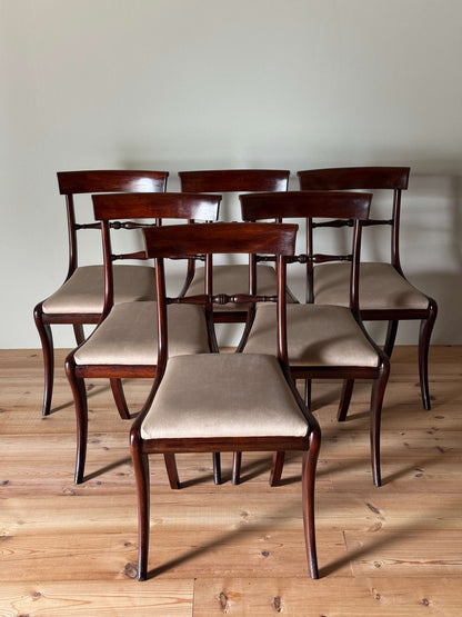 Set of six Regency mahogany dining chairs