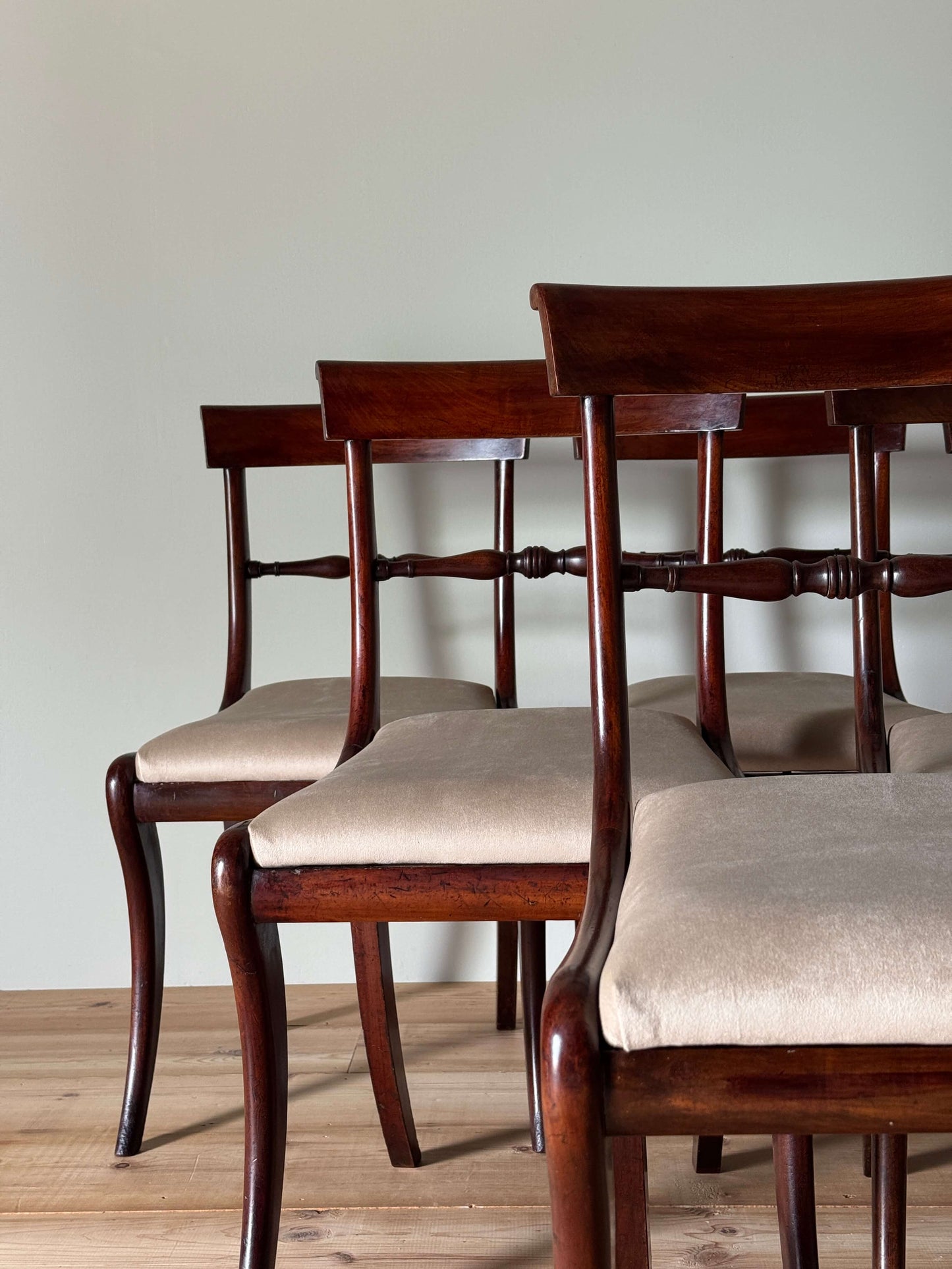Set of six Regency mahogany dining chairs