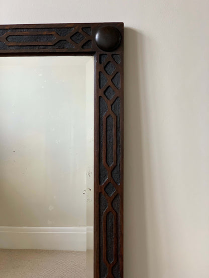 Victorian rectangular hand-carved mirror