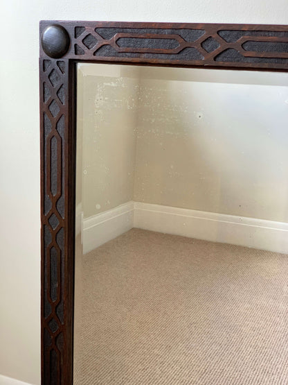 Victorian rectangular hand-carved mirror