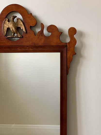 Victorian fretwork wall mirror with gilt bird