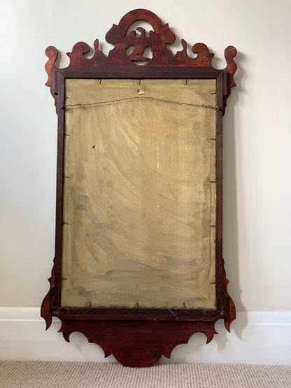 Victorian fretwork wall mirror with gilt bird