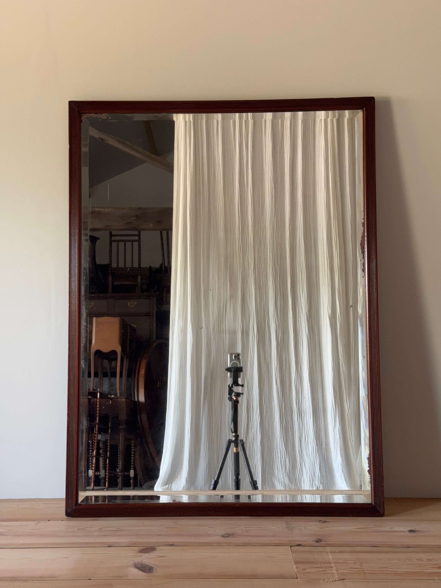 ON HOLD Large antique reeded mirror
