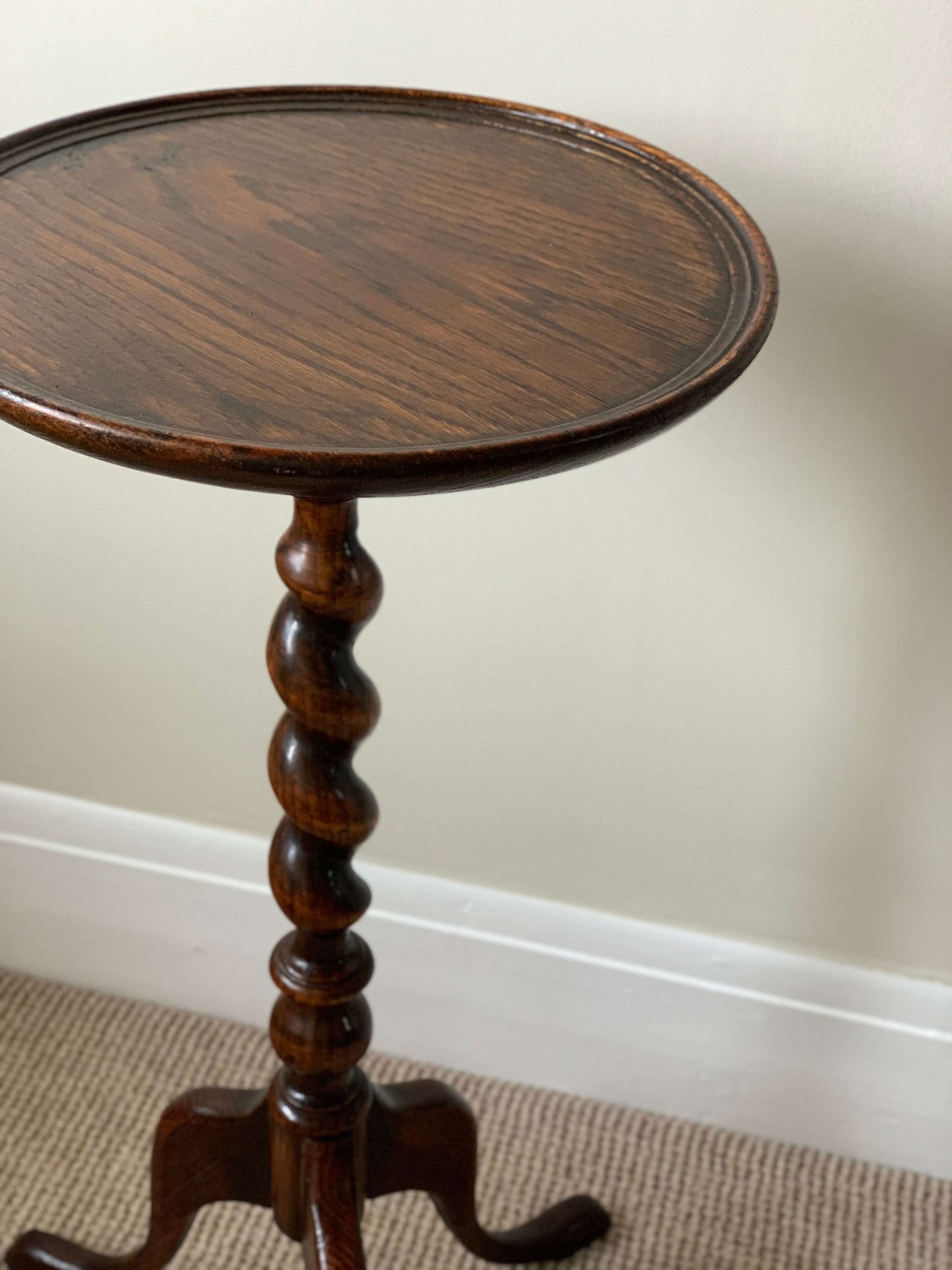 Victorian barley twist wine table on splayed legs