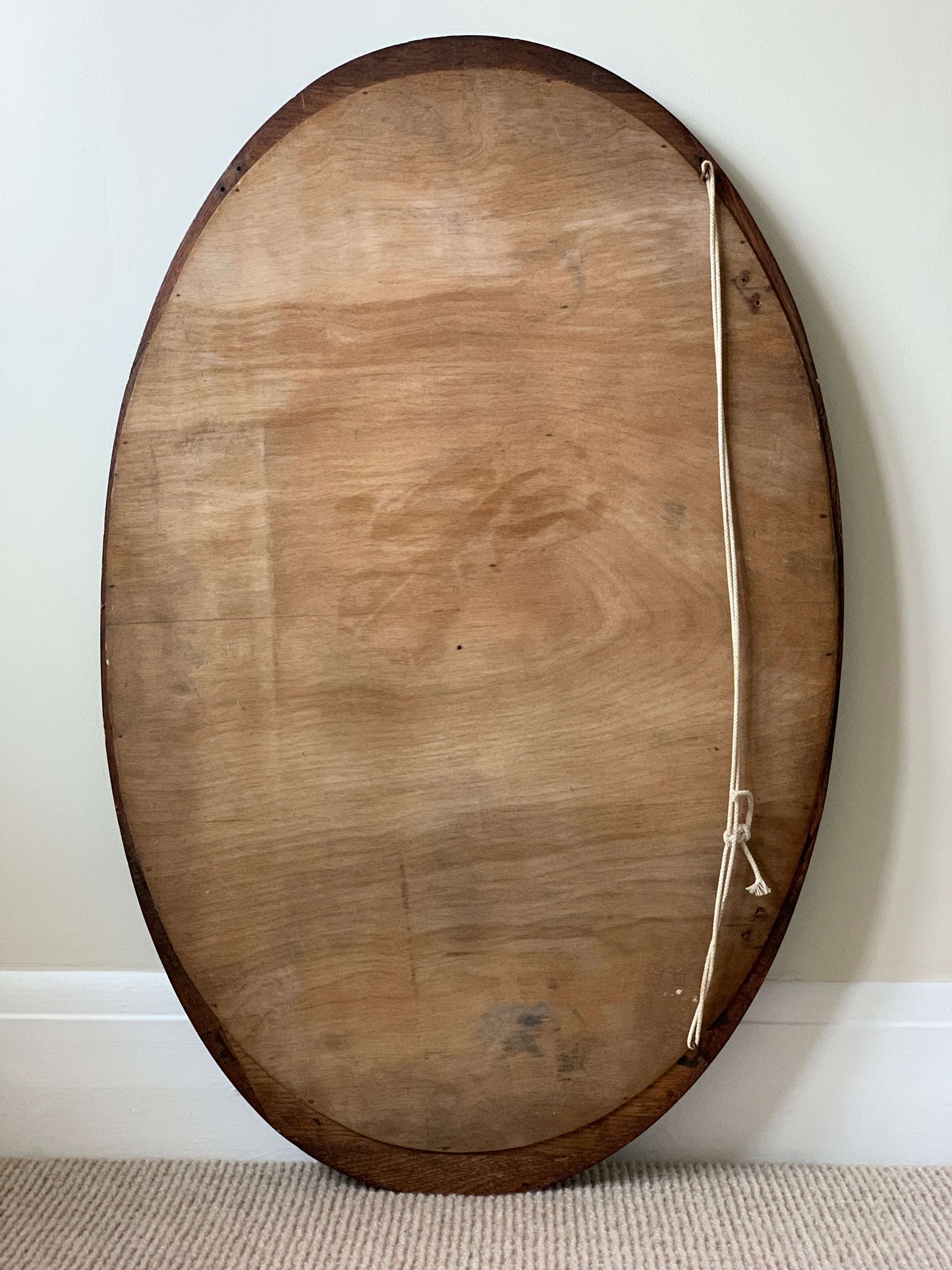 Victorian antique hand-carved oval mirror