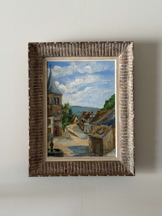 French village scene oil painting