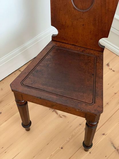 Regency mahogany hall chair