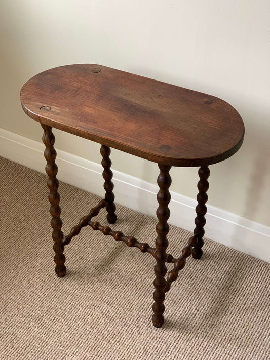 French antique oval bobbin table